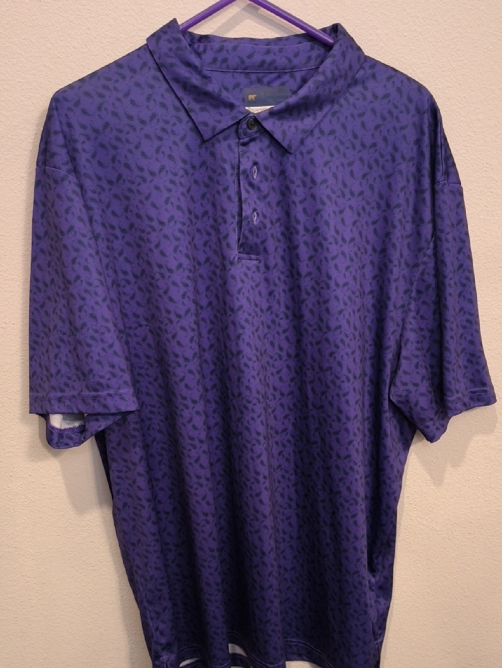 Jack Nicklaus Stay Dry Men's Purple Short-Sleeve Printed Polo Golf XXL